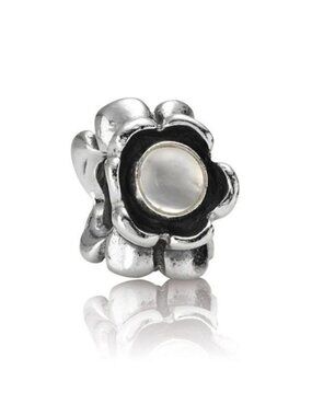 Pandora Retired Sterling Silver Ribbon Bead with Moonstone - 790279MS